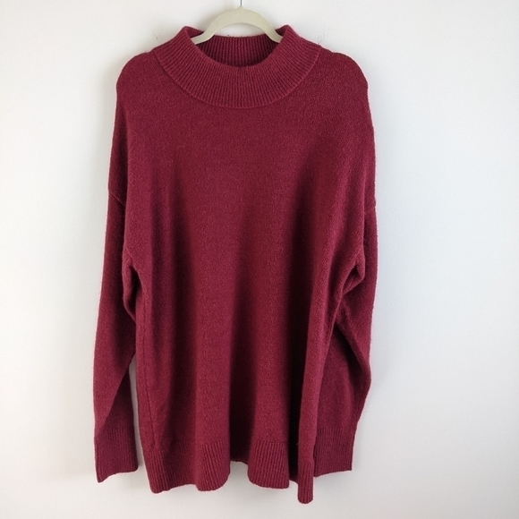 ELLOS Oversized Tunic Length Cranberry Sweater 18/20 Plus size - Picture 1 of 10